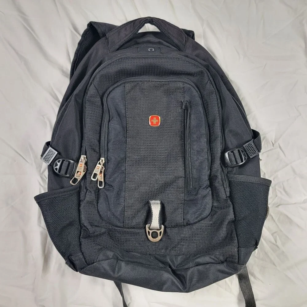 SwissGear 3101 Laptop Backpack Black Gray Travel Bag Casual School Outdoors